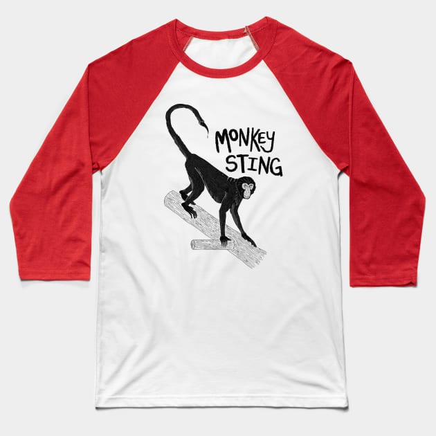 Monkey Sting - Too Deadly Baseball T-Shirt by InflictDesign